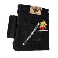 Fifty One Denim 51 Men's Slim Fit Skinny Stretch Long Jeans Solid Black