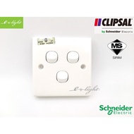 SCHNEIDER CLIPSAL 3 GANG 1 WAY SWITCH / suis 3 geng