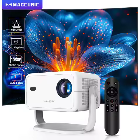 Magcubic 650ANSI L018 8K Projector Native 1080P Home Cinema Auto Focus Keystone Android 14 WiFi6 Por