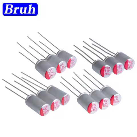 10pcs New DIP Solid Electrolytic Capacitor Super Low ESR 6.3V 10V 16V 100UF 150 220 270 330 470 560 