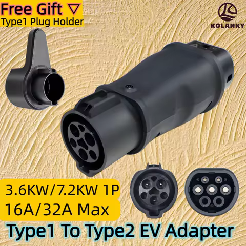 type1 to type2 adapter J1772 EV Car Electric Vehicle Charging Connector 16A 32A 3.6KW 7.2KW Type 1 T
