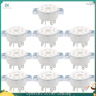 【bairddoro】10PCS Chassis Mount 8 Pin K8A Octal Ceramic Tube Sockets for KT88 KT66 6SN7 5AR4 GZ34 588