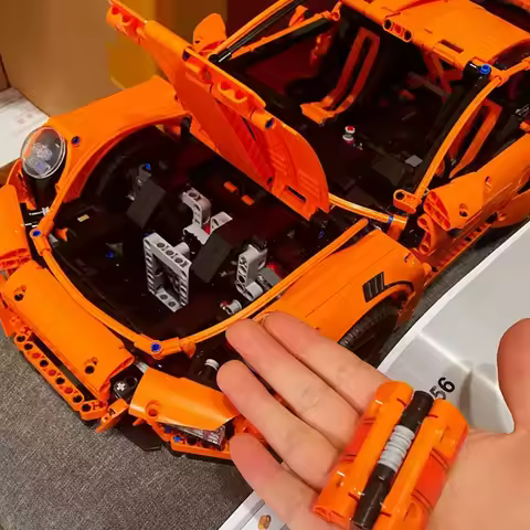 MOC Bricks Technical Running Sports Supercar Orange 42056 911GT3RS Toys for Boys Kids Constructor Mo