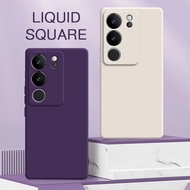 Square Liquid Silicone Case for Vivo Y100i/Y100 China/Y100/Y200/Y78T/Y78+ 5G/Y78 China/Y78 5G/Y77T/Y56 5G/Y55S 2023/Y36i/Y36 5G/Y36 4G/Y35+ 5G/Y27S/Y27 5G/Y27 4G 2023/Y17S 4G/Y11 2023 Protective Soft Fabric Phone Back Cover