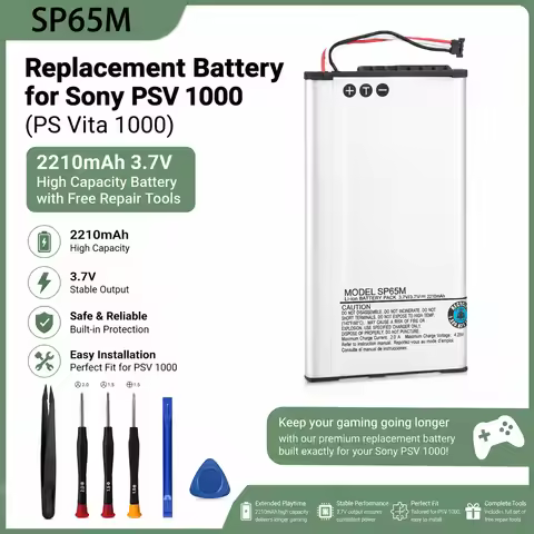PURFIELD SP65M 2210mAh 3.7V Rechargeable Lithium Ion Replacement Battery For Sony PS Vita PSV1000 Ha