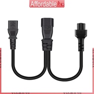 GLO IEC C14 Male Plug Extension Power Cable 3Pin Connector IEC320-C14 to IEC320-C13+C5 Converter Ada