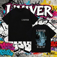 Rapper L'HIVER Saif Graphic Short Sleeve T-Shirt Album Hip Hop Gothic Vintage Cotton For Men Streetw