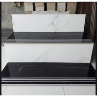 Stepnosing Granit Tangga Hitam mix putih motif glossy 30x60, 30x80 