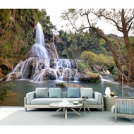 TERLENGKAP Wallpaper Pemandangan Alam Air Terjun 3D wall banner dinding 3d Custom Kota Makassar