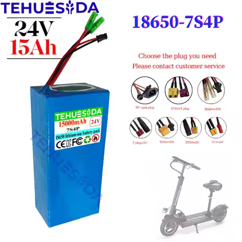 24V 7S4P 18650 Battery 15Ah 15000mAh for Electric Wheelchairs Rechargeable Lithium-ion Battery Pack 