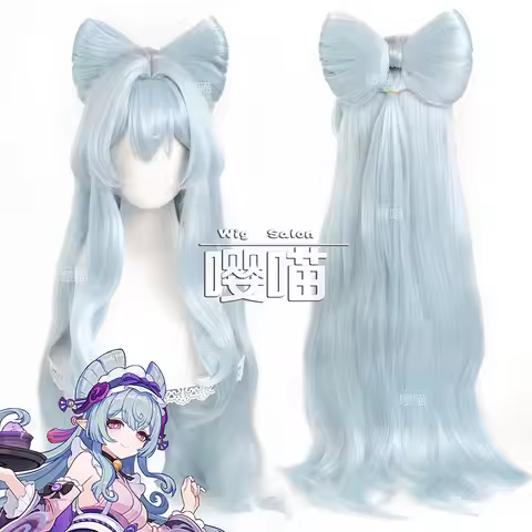 Game Genshin Impact Yumemizuki Mizuki Cosplay Wig Long Blue Heat Resistant Synthetic Wig Anime Cospl
