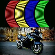 16 Pcs Motorcycle Accessories Wheel Rim Tire Fluorescent Reflective Sticker Decal Strip Tape