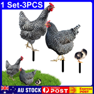 Ground Plug Art Three Chicken Plug Standing Chicken Chicken Ground Plug Realistic Garden Statue Garden Art