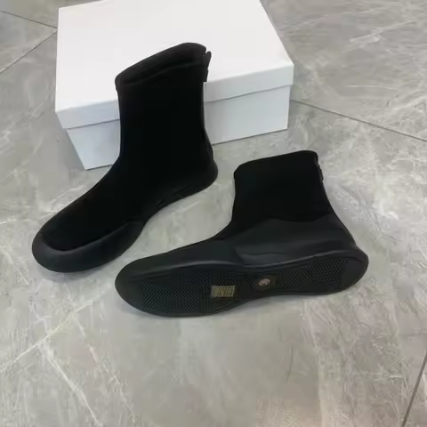 Withered Minimalist Women's Boots British Fashion Women's Lycra Sheepskin Chelsea Boots Girls Shoes