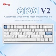 CIDOO QK61 V2 61Keys 3-Mode RGB Mechanical Keyboard Gasket Hot-Swappable VIA/QMK Custom for Gaming O
