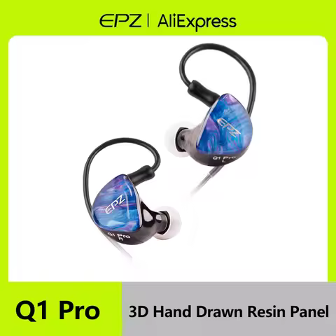 EPZ Q1 Pro Yunshuilan Wired Earphones HIFI Bass Earbuds IEM In Ear Gamer Headset MIC Type C 0.78 2 P