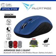 ALCATROZ AIRMOUSE DUO 3 WIRELESS + 2.4G BLUETOOTH MOUSE / 1200 CPI ADJUSTABLE / 4 BUTTON OPTICAL / B