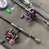 Fit Carbon Retractable Lure Fishing Rod Set (FS Vertical Reel, Titanium Horizontal Reel) extremely s