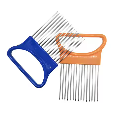 Stainless Steel Onion Cutter Onion Fork Fruit Vegetables Cutter Slicer Tomato Cutter Knife Cutting S