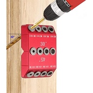 30/45/90 Degree Metal Drill Guide Jig Red Aluminum Angled Drill Kit for Wood Post Lag Screw Railing 