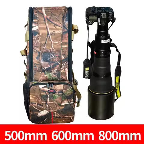 DSLR Camera Telephoto Lens Backpack Bag Case Waterproof for Tamron Sigma Nikon Canon Sony 300mm 400m