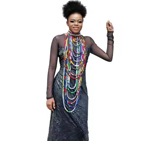 African Women Ankara Handmade Necklace Tribal Jewelry African Ankara Necklace Wax Print Fabric Color