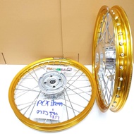 YOSHI ชุดล้อ PCX ปี2018-2019 ล้อโลสีทอง+ดุมเงา+ซี่ชุบ ขอบล้อ17 **ดุมตรงรุ่นไม่ต้องแปลง**
