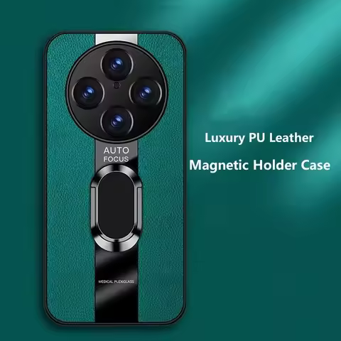 Magnetic Ring Stand Holder Phone Case For OPPO Find X8 Pro Luxury Leather Shockproof Bumper Back Cov