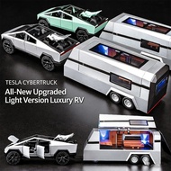 WRC Alloy Play Vehicle Playset with Cyber Truck RVs Motorcycle Model Car Toy for Kids Fun Learning C