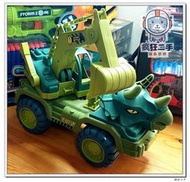 [瘋狂二手]玩具世界 兒童超大號恐龍玩具車 三角龍工程挖土機 恐龍造型 耐摔恐龍玩具車 圓潤設計 手感滑順 培養認知能力