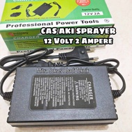 Cas Aki Sprayer Elektrik Charger Aki Sprayer 12V 2 Ampere