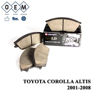 Front brake brake brake pad TOYOTA COROLLA ALTIS 2001-2008