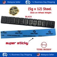 STEEL Adhesive Stick On Wheel Weight Strips (5Gx12) [1 STRIP] ; Wheel Balancing; Tyre; Tayar; Sticky; Heavy Duty 4.9 327