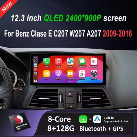 Android 15 Wireless Carplay 10.33 "/12.3" for Benz Clase E C207 W207 A207 2009 - 2016 Car Video Radi