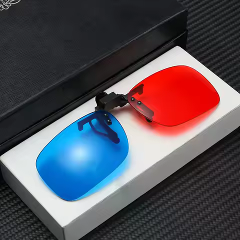 Red Blue Green Anaglyph 3D Glasses Black Frame for 3D Movies TV Video Dimensional Movie Watching