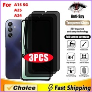3-5Pcs Privacy Screen Protector for Samsung A15 A25 A24 4G 5G Mobile Phone Screen Tempered Glass Pro