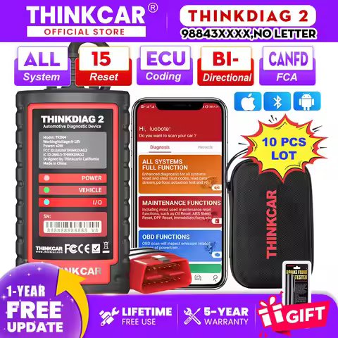 THINKCAR THINKDIAG 2 Ediag Plus CAN FD All Systems 15 Reset Services ECU Coding OBD2 Scanner Car Dia