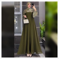 ELLENA DRESS SET JILBAB SEGI EMPAT/GAMIS CERUTY PLUS JILBAB/GAUN PESTA/DRESS WANITA TERBARU