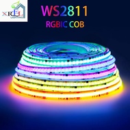 WS2811 COB RGBIC ไฟแถบไฟ LED 576 720Leds/M ที่ติดได้ SPI แถบ WS2812B ยืดหยุ่นสีในฝัน RA90 DC12V 24V