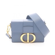【二手】 Dior 30 MONTAIGNE 藍色皮革斜背包 Oblique 30 Montaigne Box 單肩包 女士二手 A