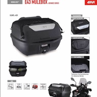 GIVi E43ntl ADV motorbike rear trunk with full accessories: Backrest, mesh, lining - Genuine 2 years
