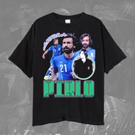 Italy Andrea Pirlo T-shirt/Vintage Wash Andrea Pirlo Midfielder Legend Italy Unisex Football T-shirt