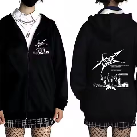 P1Harmony Live Tour 2025 Zipper Hoodie Men Women Korean Kpop Zip Up Jacket Coat Male Casual Oversize