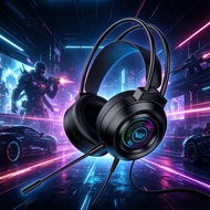 USB Headset RGB Luminous Lighting Effect Big Speaker PC Gaming Chicken Headset 8.25