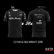 Black F1 Formula One team Alfa Romeo Essential jersey all printed short sleeves