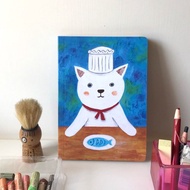 空白牛皮厚筆記本 ∣ 貓咪廚師