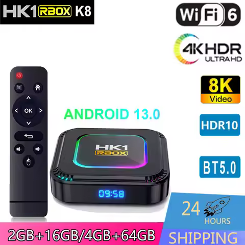 Smart Android TV BOX HK1 K8 8K Video Decoding Media Player Android 13 Set Top Box Ethernet 100M HDR1