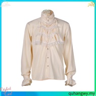 Men Shirt Vampire Victorian Renaissance Gothic Ruffled Medieval Blouse Tops