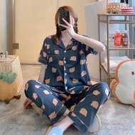 #Cand Korean Cute Cotton Printed Pajama Set Sleepwear Terno For Women(COD)
