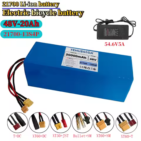 21700 Lithium Battery Pack 48V 20Ah 13S4P Power Battery Pack Built-in BMS Customizable Interface + 5